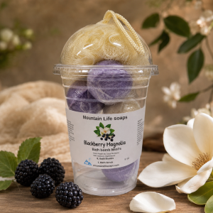 Blackberry Magnolia Goat Milk Bath Bomb Cup