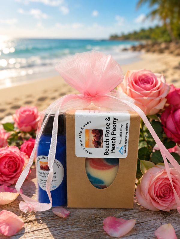 Beach Rose & Peach Peony Small Gift Bag
